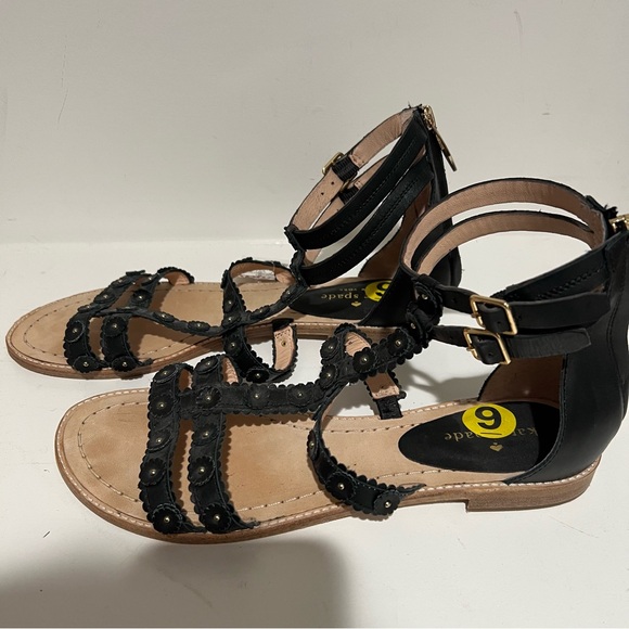 Kate Spade Black Floral Strap Sandals - Picture 3 of 6